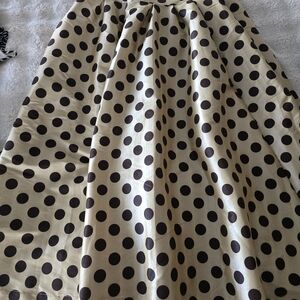 Shabby Apple Cream Skirt with Black Polka Dots